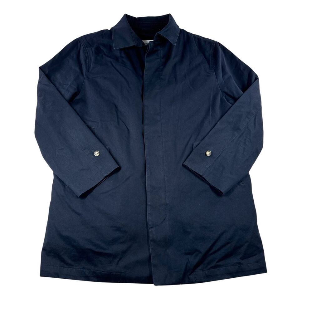 Peter Manning NY Carnegie Coat Mens 2x Navy Blue Classic Zip Out Liner Cotton